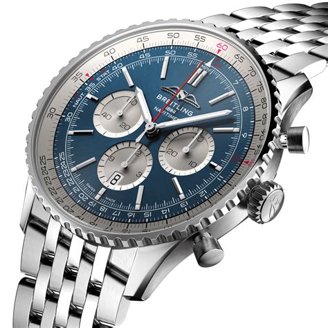 breitling montbrillant b01 blue dial|Navitimer B01 Chronograph 46 My22 .